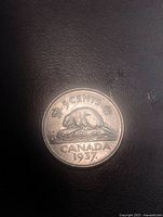 Reverse with beaver design, denomination and date 1937 visible