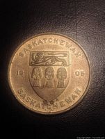 Obverse showing Saskatchewan coat of arms, legends, date 1905