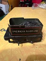 Left side view showing American Flyer Line decal and frame details.