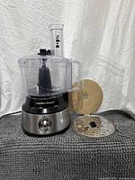 Complete food processor assembled with disc shown