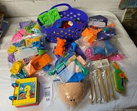 Overview of entire lot showing basket, molds, sculpting tools