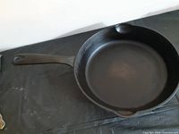Top view of KitchenAid cast iron frying pan showing interior surface