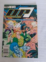 Front cover of D.P.7 comic showing title, artwork, Marvel logo, price box