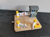 Top view showing full crossing gate, hut, gates and button