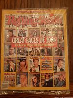 Front cover of sealed Rolling Stone magazine with Great Faces of 1984 headline