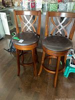 Full view of both bar stools at counter