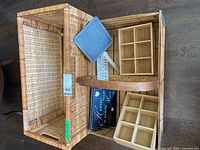 Large wicker basket with additional items inside