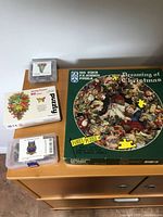 Overview showing Dreaming of Christmas, Spring Flowers, Owl and Elephant puzzles