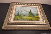 Front view showing entire framed painting