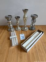 Lot overview showing four candlesticks and nine candles