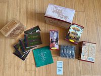 Overview of both collector sets, discs, cassettes, boxes and pouch