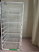 full view of wire stand showing six basket positions