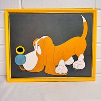 Front view of framed basset hound print
