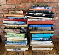 Full view of both stacks of art books