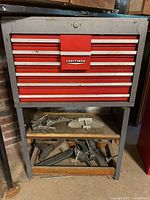 Front view of Craftsman cabinet on stand