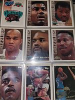 Nine Vancouver Grizzlies NBA cards in binder sleeve