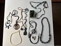 All jewellery pieces laid out on table