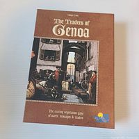 Front of The Traders of Genoa board game box