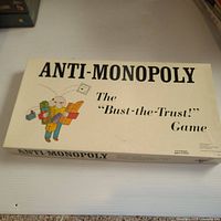 Lid of Anti-Monopoly game box