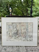 Front view of framed watercolor painting