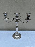 Candelabrum fully assembled showing three arms and overall form