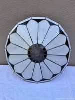 Front view of round stained glass shade