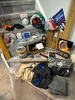 Overview of all accessories, tools, safety gear and workwear on stairs