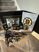 Group shot of all Boston Bruins items