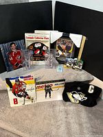 Group overview of all hockey memorabilia items