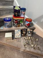 Group shot of all items on staircase