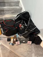 Group shot of all nine new items on stairs