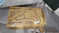 Box showing ComfortSpa grey reading pillow packaging
