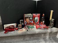 Group shot of entire Dale Earnhardt Jr memorabilia lot