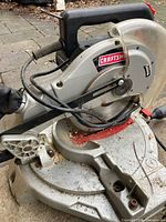 Overall view of Craftsman miter saw showing body, blade guard, base