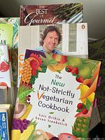 Stack of books showing The Best of Gourmet, Chef Michael Smith’s Kitchen, The New Not-Strictly Vegetarian Cookbook