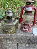 Both oil lamps side by side showing overall condition