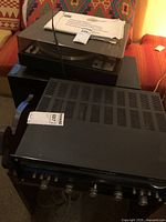 Receiver top view with turntable and manual stacked