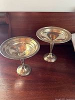 Both weighted sterling pedestal bowls full view