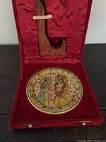 Plate, stand and interior of velvet box