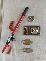 All five security items laid out together