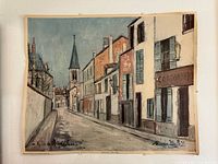 Full view of unframed print pinned to wall