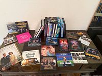 Overhead view of entire DVD and Blu-ray collection on table