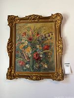 Full view of framed painting hanging on wall