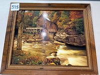 Full view of framed river scene print