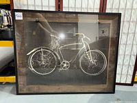 Front view of framed bicycle print