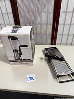 Boxed GSI Vortex Blender and stainless mandoline slicer on table
