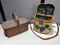 Both baskets side by side showing sizes, shapes and exterior details