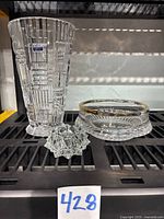 Overall lot showing vase, votive, bowl