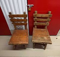 Both pine chairs front view