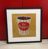 Front view of framed Dr Pepper poster